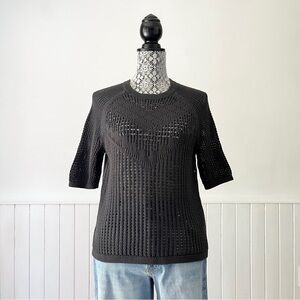 Jack Wills Open Knit Crewneck Short Sleeve Sweater Size 6
